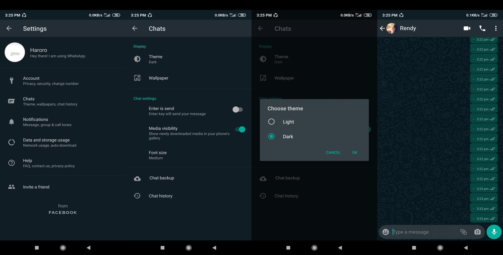 Whatsapp Telah Merilis Fitur Terbaru Dark Mode, Begini Cara Mengaktifkannya