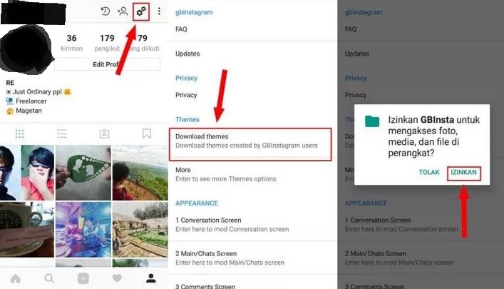 Cara Mengganti Tema dan Mendownload Konten di Instagram