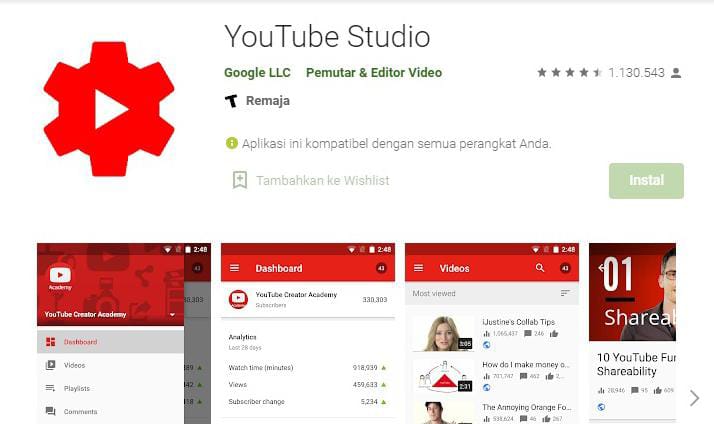 Mengelola Youtube Dari Handphone, Ini Aplikasi Yang Wajib Dipasang