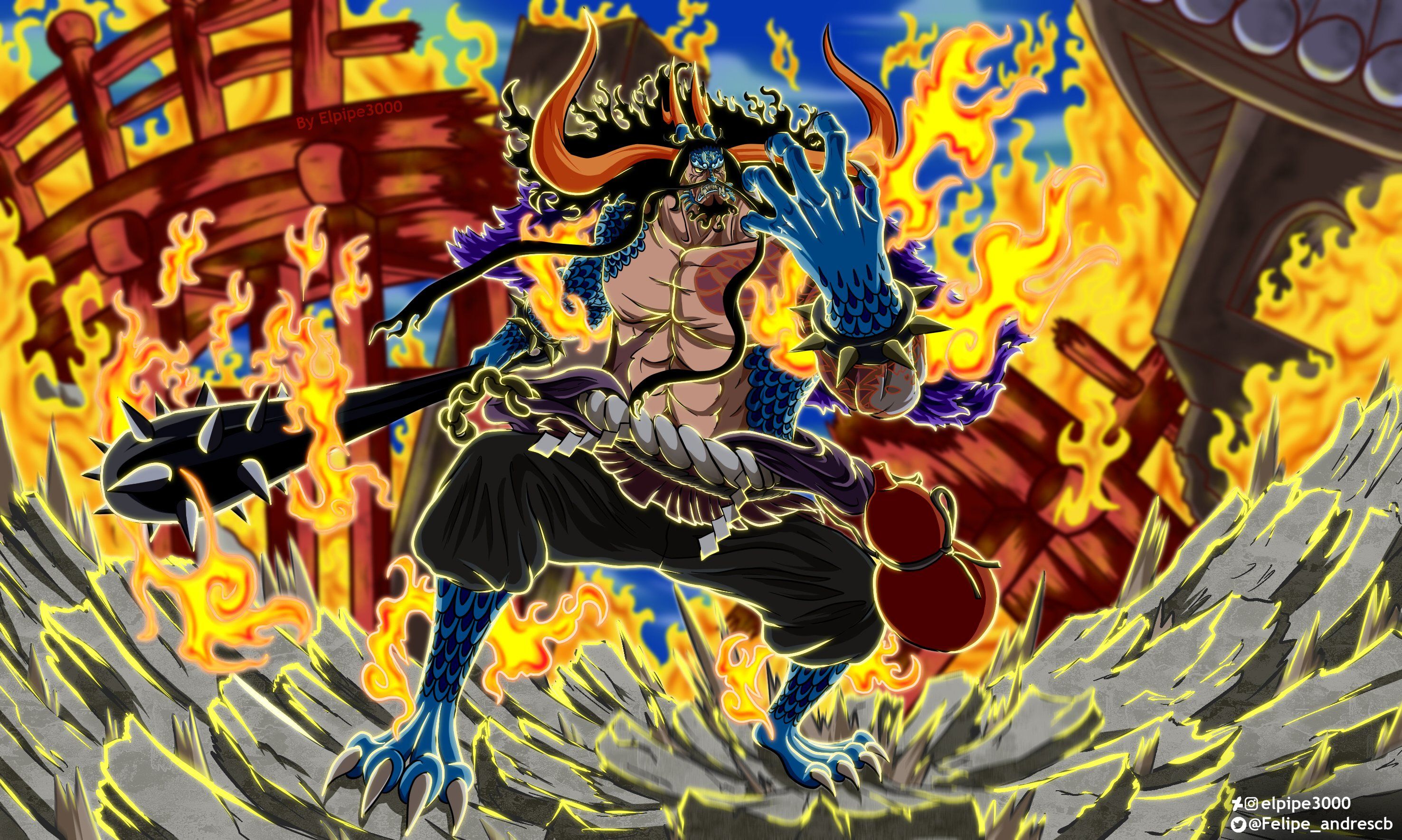 Mode Hybrid Kaido One Piece. Sumber: id.pinterest.com