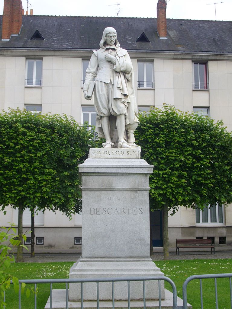 Patung René Descartes di Tours, Prancis. Sumber gambar: wikimedia.org