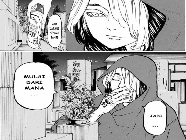 Manga tokyo revengers chapter 205 bahasa indonesia : Hanma Shuji berkunjung ke pemakaman