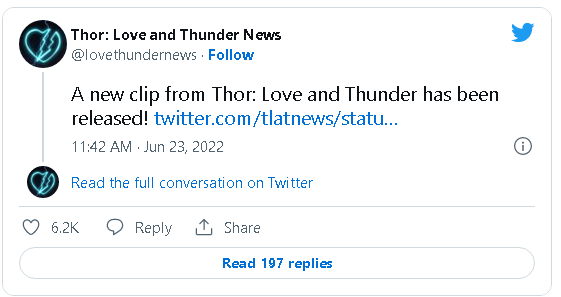 Akun Twitter Thor: Love and Thunder News