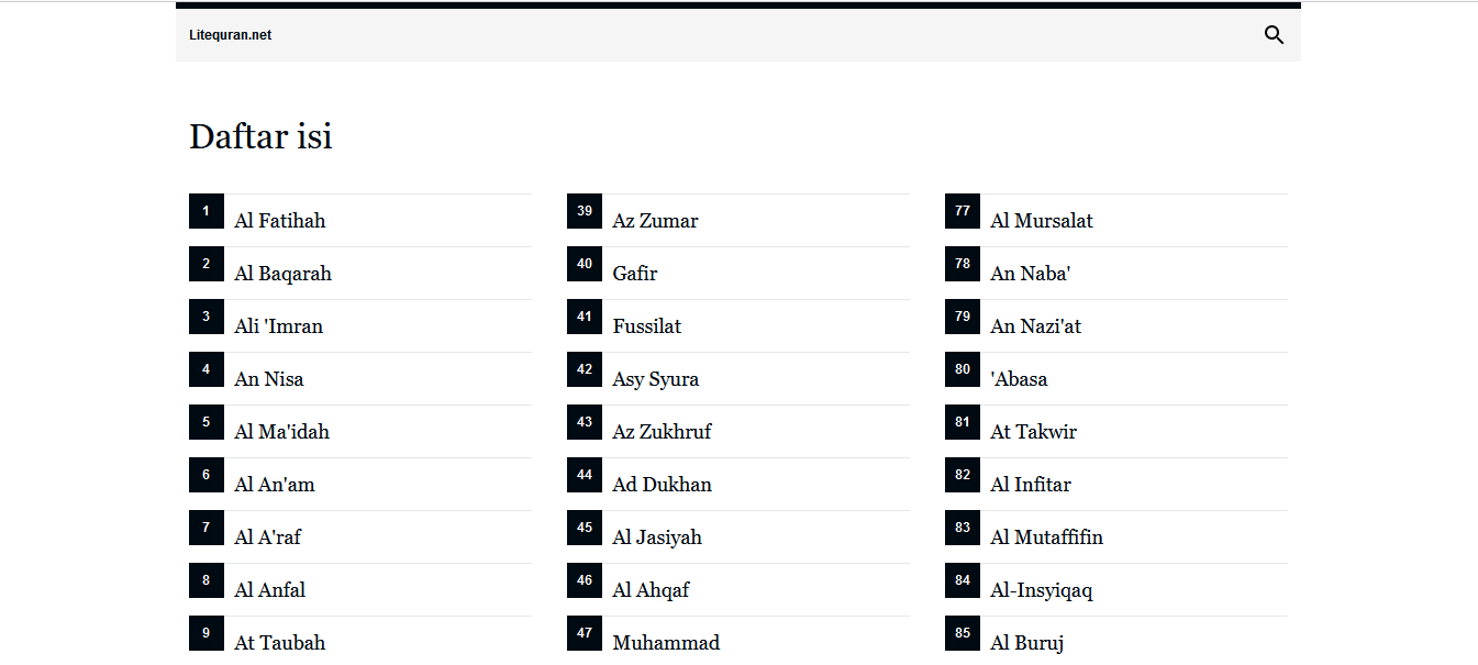 ilustrasi situs web Litequran (litequran.net)