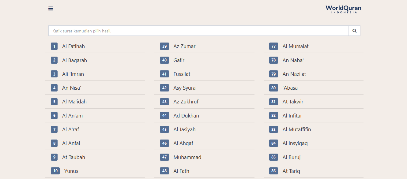 ilustrasi situs web WorldQuran (worldquran.com)