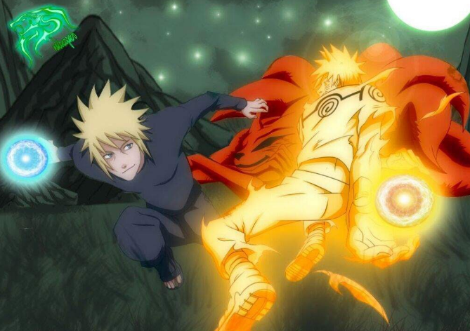 Minato (Kiri) dan Naruto (Kanan)