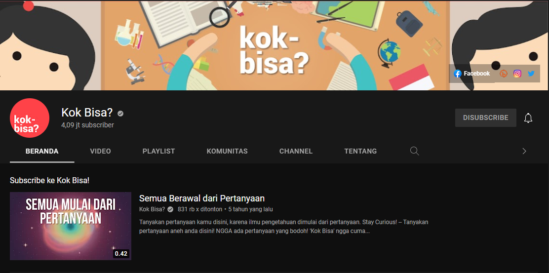 Sumber : https://www.youtube.com/c/KokBisa