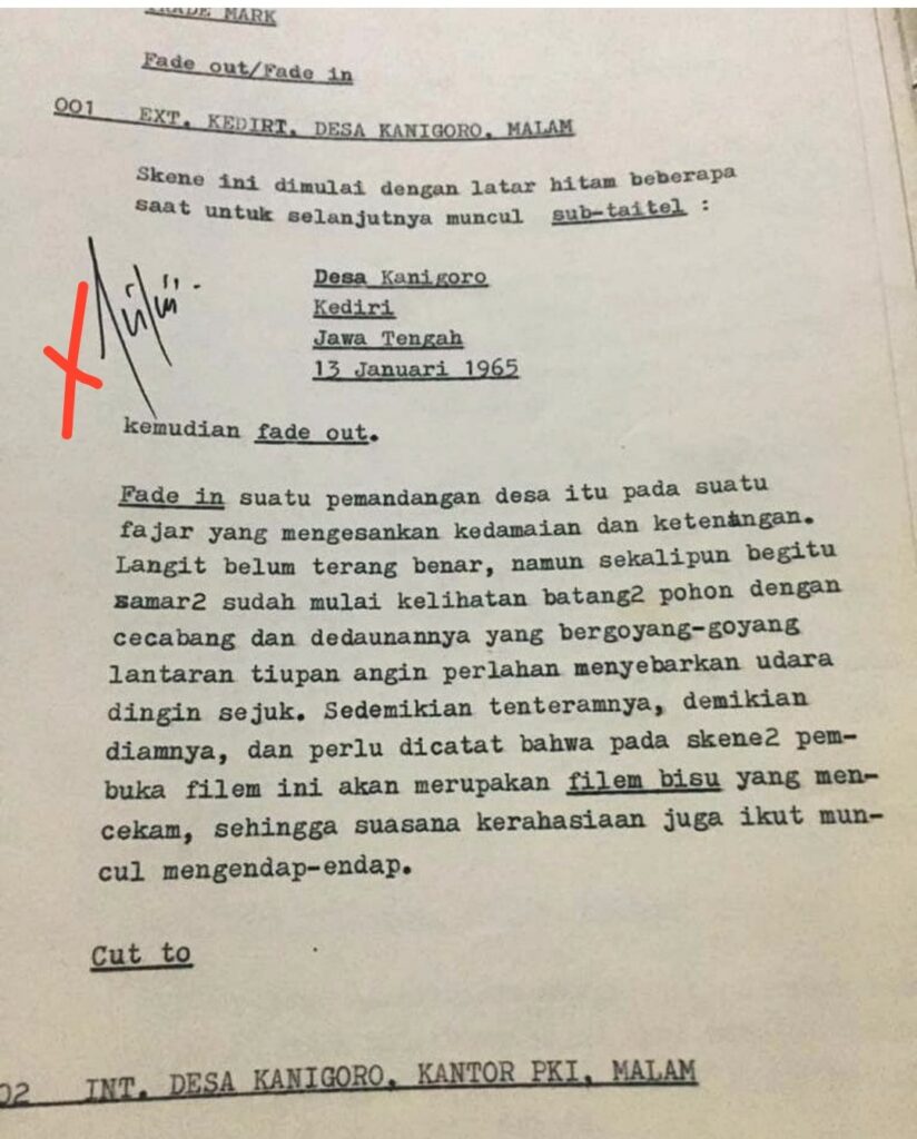 Aktris ini Membagikan Foto Naskah Film Penumpasan Pengkhianatan G30S/PKI