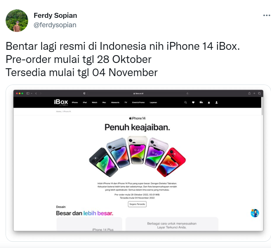 Bocoran Terbaru iPhone 14 Series Rilis Resmi Di Indonesia Awal November!