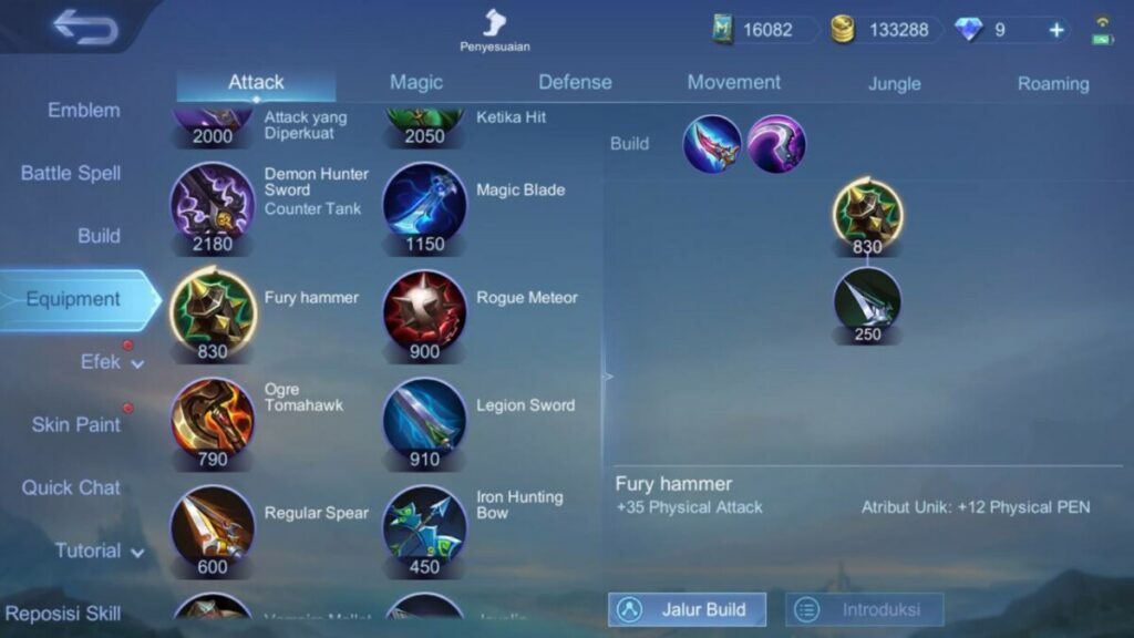 Build Item Hero Lancelot Ala Alberttt RRQ Hoshi, Build MVP Di MPL Season 10