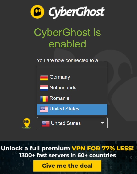 CyberGhost 4 VPN Gratis untuk PC atau Laptop 2023