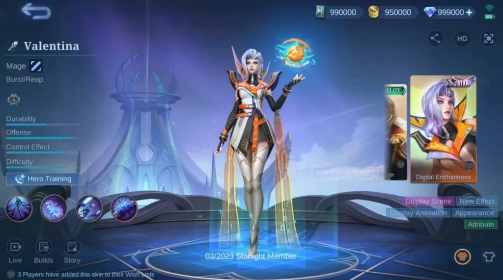 Starlight Maret Mobile Legends untuk Hero Mage