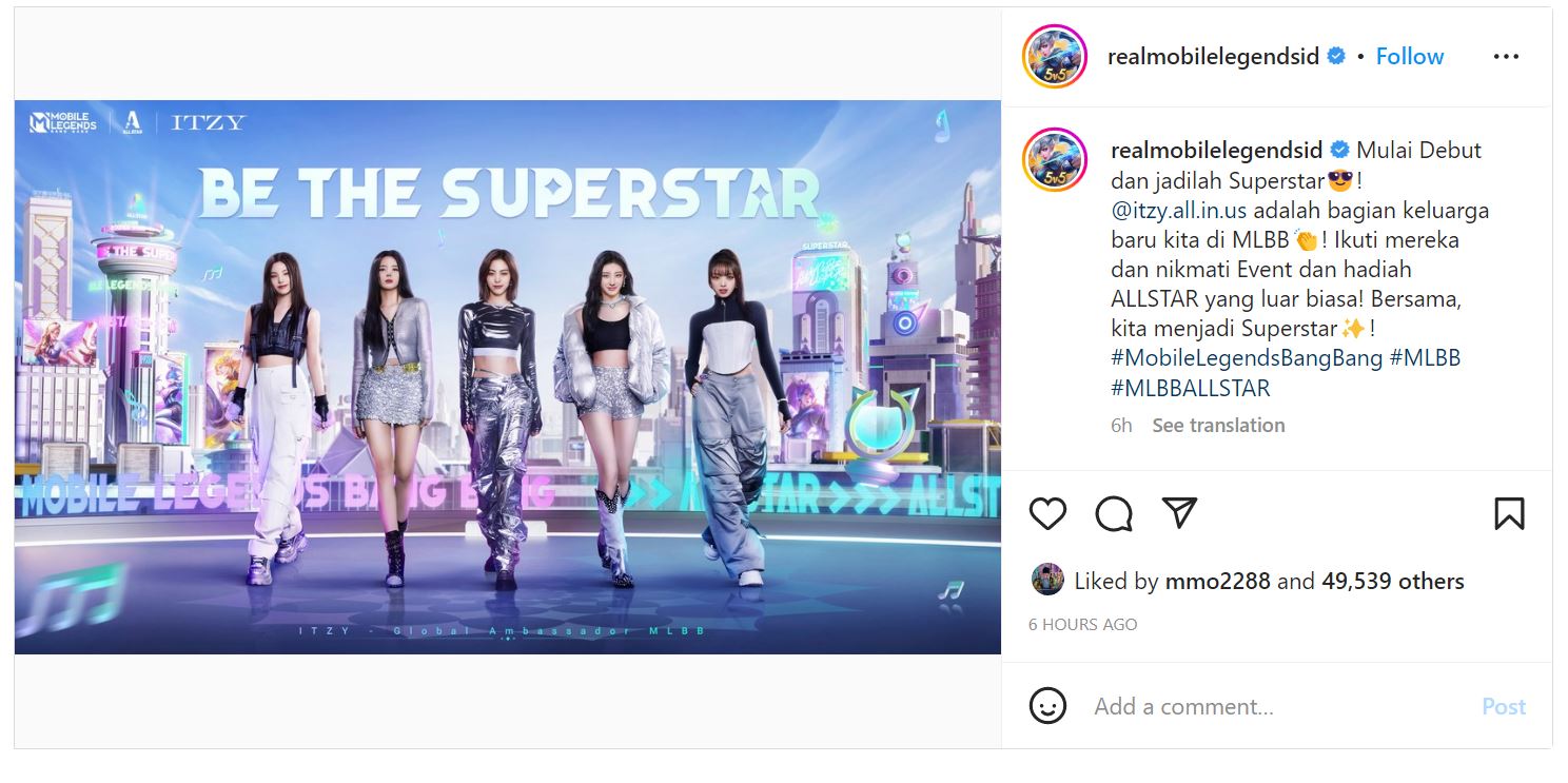 Mobile Legends Umumkan ITZY Sebagai Global Amabassador