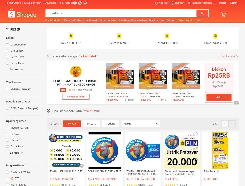 Cara Beli Token Listrik di Shopee, Cara Paling Gampang