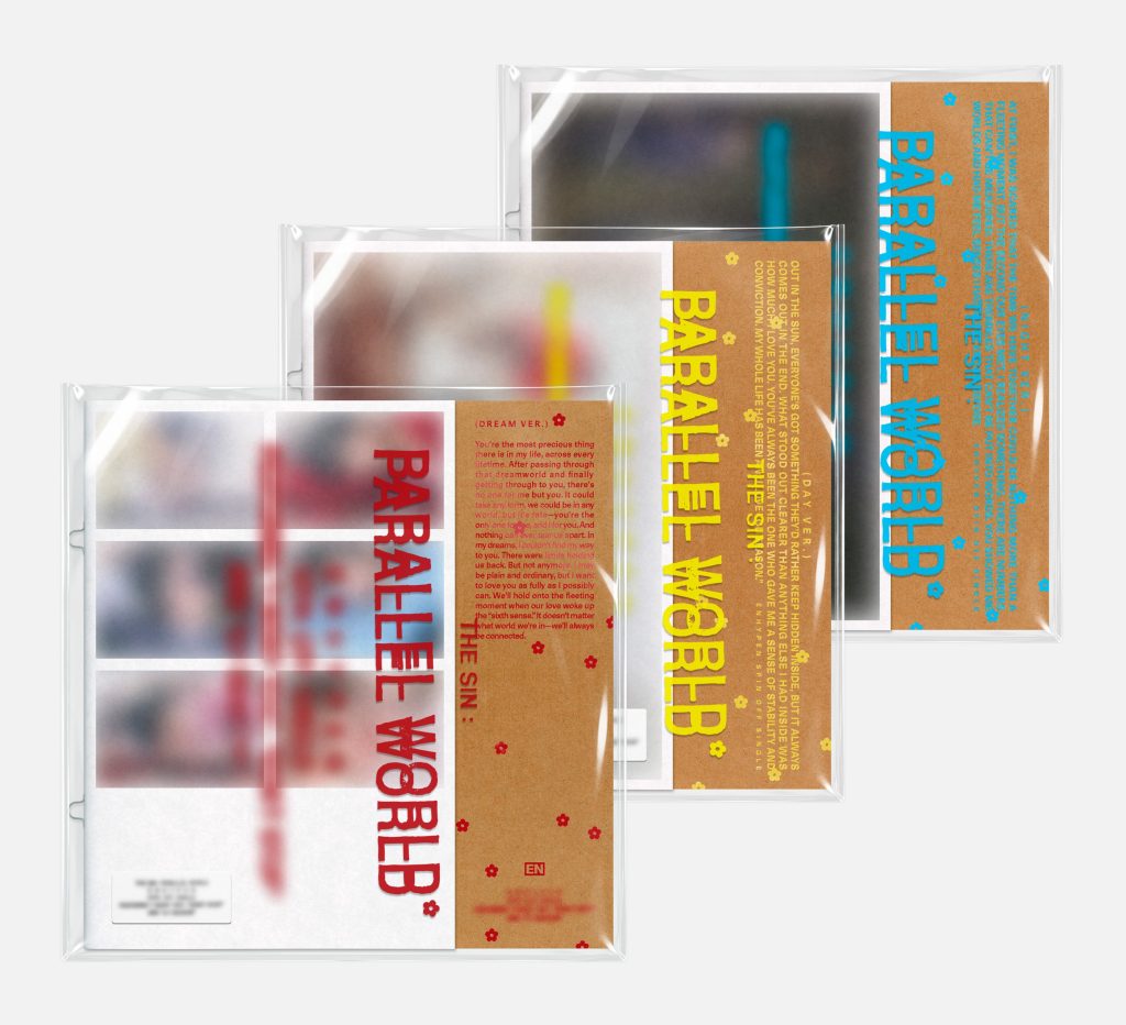 Kemasan album ENHYPEN THE SIN PARALLEL WORLD dalam tiga warna