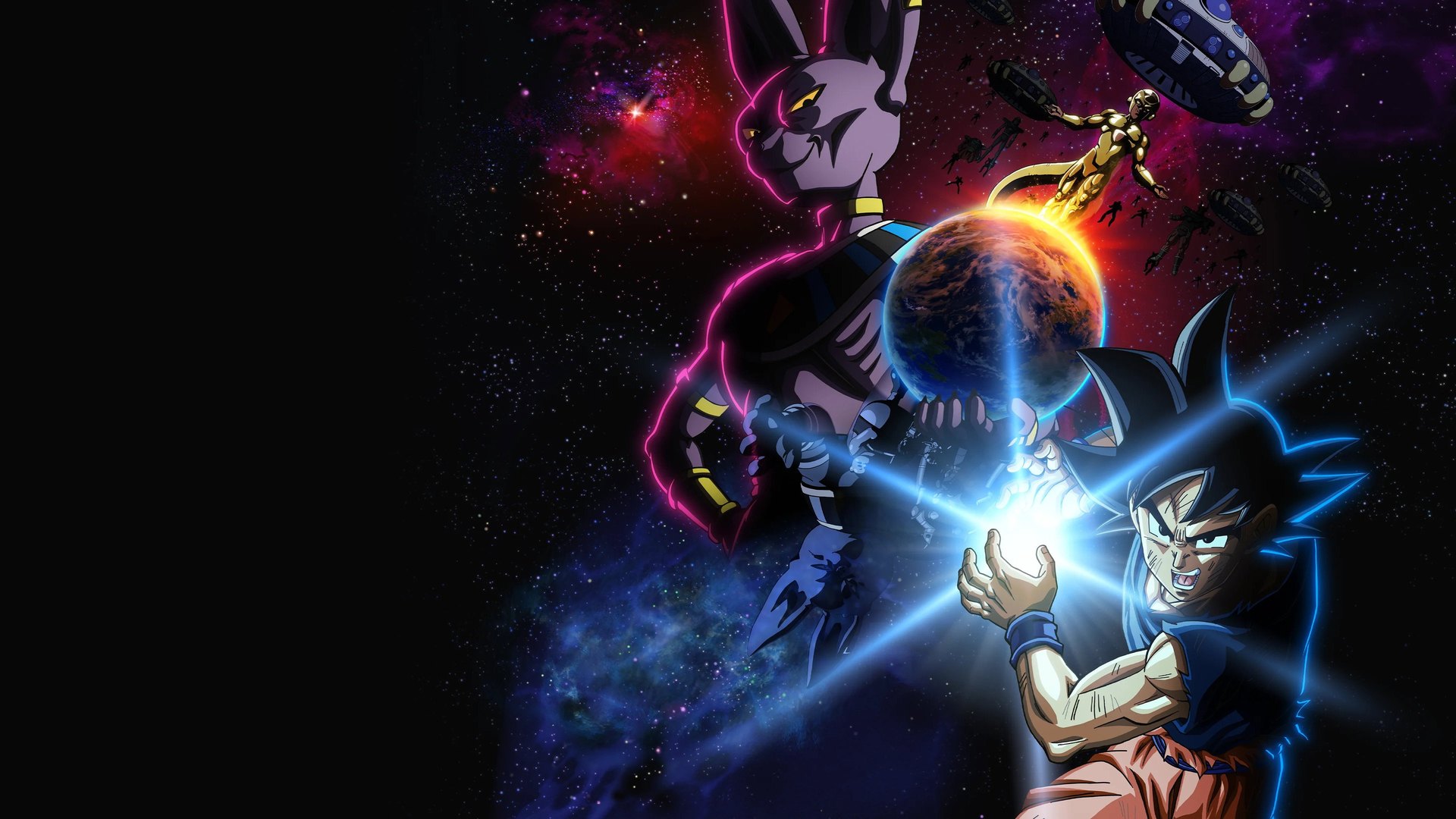 Goku berhadapan dengan Beerus dalam anime Dragon Ball Super: Beerus