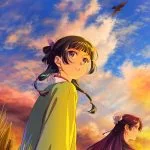 Maomao dan Jinshi di padang gandum saat senja dalam key visual anime The Apothecary Diaries Season 3