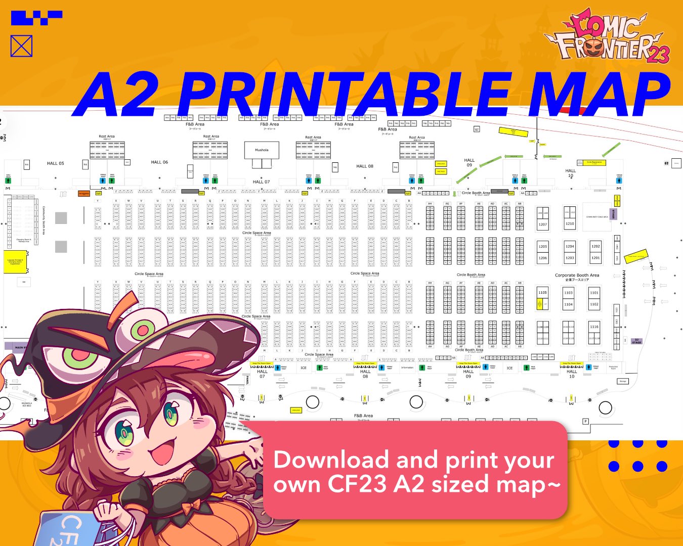 Peta area Comifuro 23 Hall 5 sampai Hall 10 ICE BSD