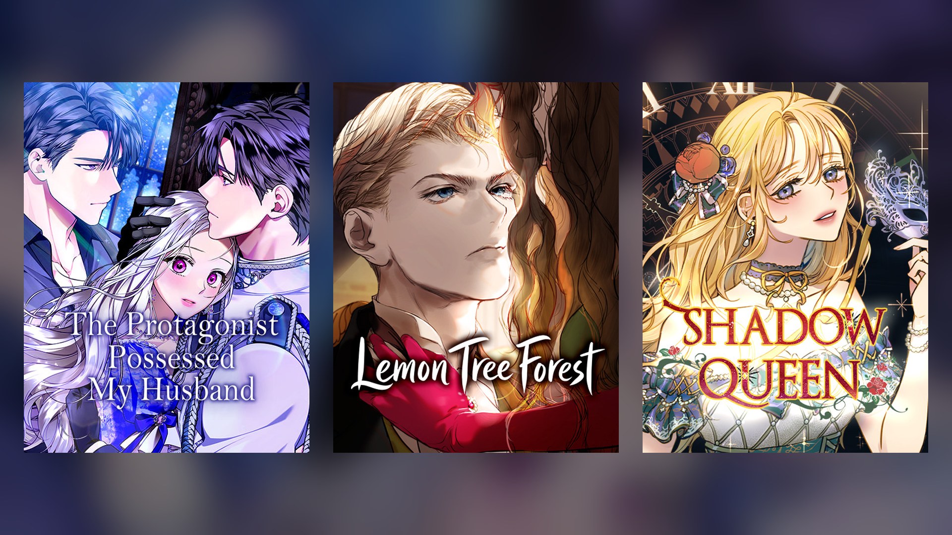 12 Manhwa Romance Fantasy 2026 yang Baru Tayang di WEBTOON Indonesia 15 Poster The Protagonist Possessed My Husband, Lemon Tree Forest, dan Shadow Queen