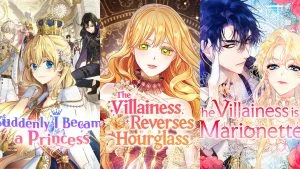 Kolase poster manhwa kerajaan tokoh cewek di WEBTOON