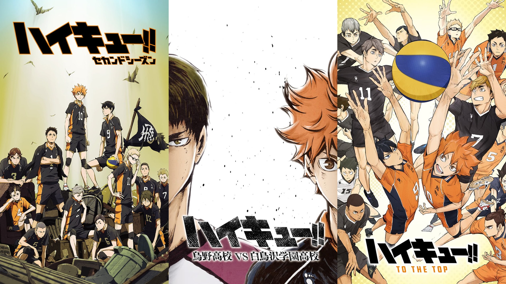 Panduan Haikyuu!!: Urutan Nonton, Tim Sekolah & Tempat Legal 3 Kolase visual season Haikyuu dari situs resmi